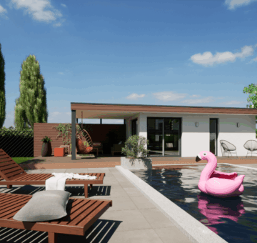 construction Pool house en bois